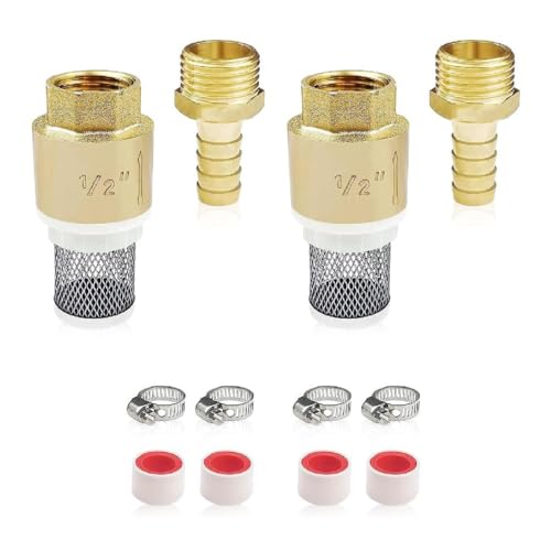 1/2inch Filter Brass Foot Valves Check Valves With Hose Connection For Suction Hose Handle Pool Easy To Use Hose Barb Brass Check Valves