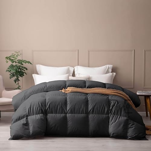 Image of PURE ECO 300 GSM Comforter for Single Size - Luxury & Soft Microfiber 300 GSM Comforter for Winter - Duvet /Blanket Single Size (60 inchX90 inch) - Dark Grey Color