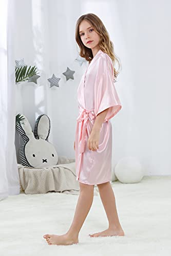 Birthday Squad Robe Birthday Girl Robe Kids Spa Robes for Girls Party Girls Satin Silky Kimono for Birthday Party3