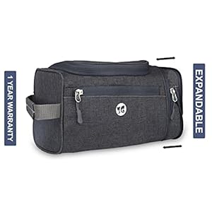 3G Polyester & Fabric Toiletry Bag with Expandable (Dark Grey)