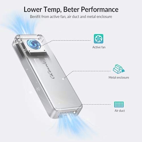 GiGimundo G40 USB4 40Gbps Portable SSD 1TB, CNC Crafted Aluminum, Built-in Active Turbo Fan External SSD for Content Creators and Creative Professionals, Up to 3200MB/S Ultra Fast Data Transfer - Image 3