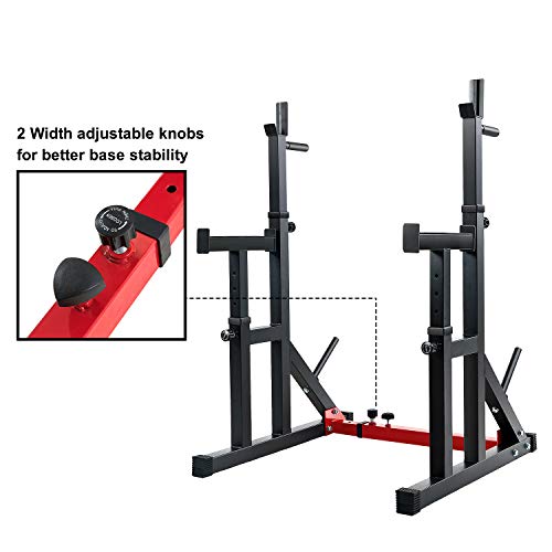 Vanswe Multi-Function Barbell Rack 550LBS Capacity Dip Stand Home Gym Fitness Adjustable Squat Rack Weight Lifting Bench Press Dipping Station