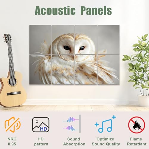 Paneles Acústicos Artísticos 8 Pack Owl Twisted Head Multi3, 48"x32", Absorbentes de Sonido, Decorativos Autoadhesivos para Estudios y Oficina miniatura 3