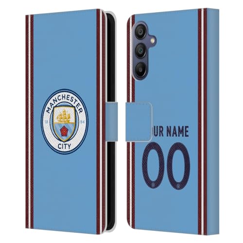 Coque en cuir à portefeuille compatible avec Samsung Galaxy A15 Man City