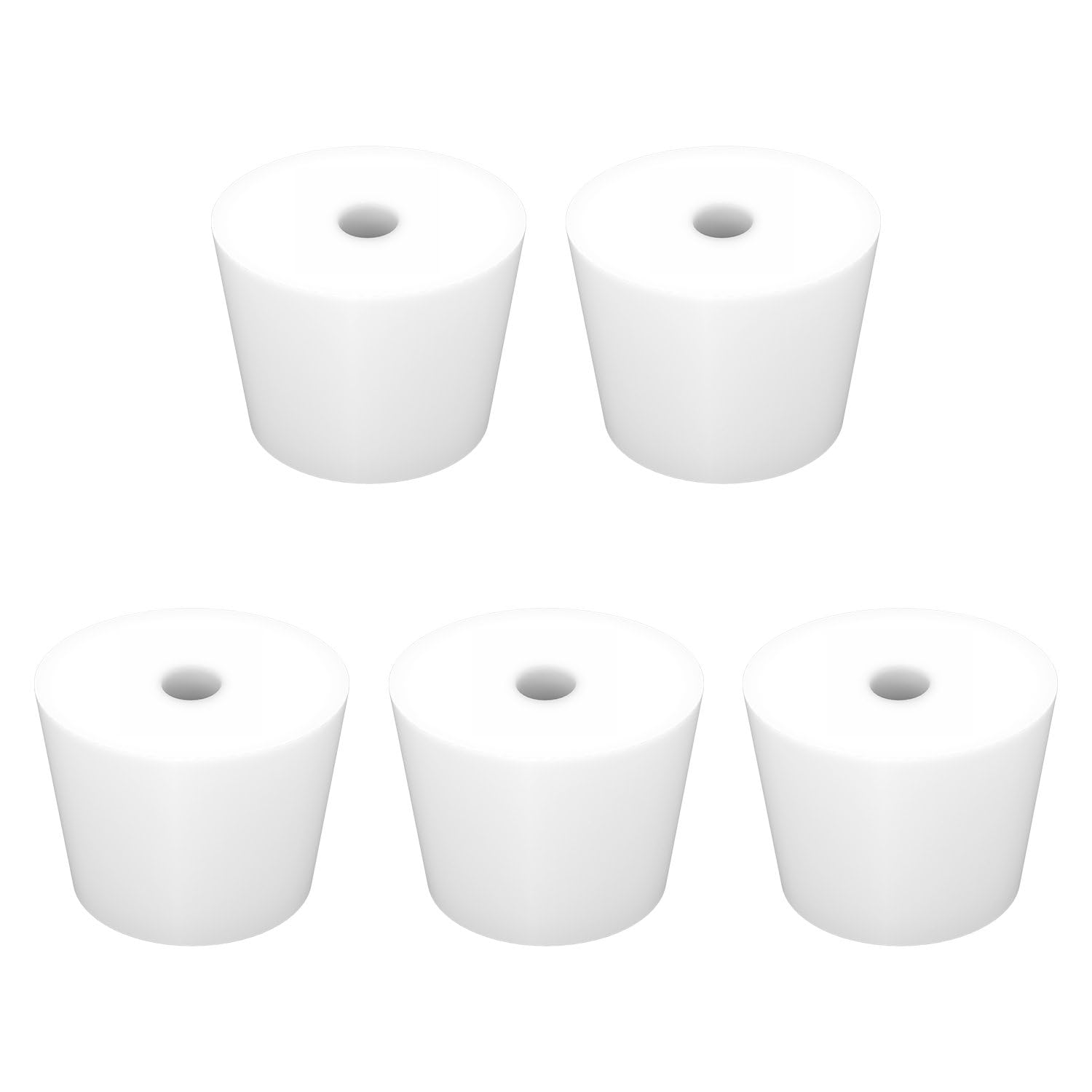 Labasics 5-Pack 6# Single-Hole Silicone Stoppers, White Tapered Lab Seal Stoppers with 0.31" Hole, Durable and Reusable Silicone Plugs for Laboratory Glassware, Airtight Sealing, and Experiments — Amazon image 12