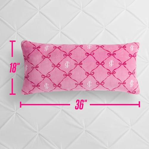 Juicy Couture 18" x 36" Plush Body Pillow, Pink Bow Lattice by Juicy Couture - Image 2
