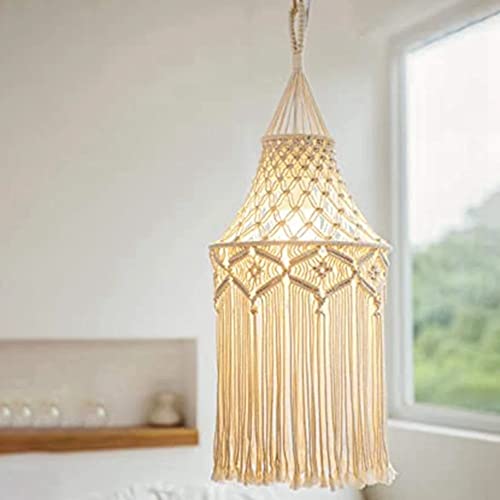 Smallterm Lamp Shades Macrame Light Shade Boho Lampshades for Ceiling Lights Restaurant, Corridor, Living Room, Bar, Coffee