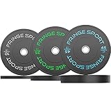 OneFitWonder Contrast Bumper Plates 160lb Set, Rubber Olympic Weight Plates Set for Standard Olympic...