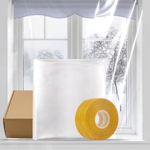 PackYard Thermal Shrink Window Insulation Film Kit 5 Pack (47'x315') &ndash; Heavy-Duty, Custom-Cut to...