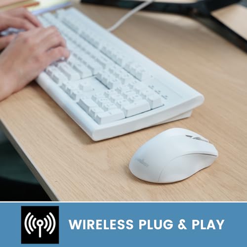 Image of Perixx PERIMICE-621W Wireless Mouse - Silent Click with Ergo Design - Compatible for Desktop and Laptop PC - Wireless 2.4 GHz - White