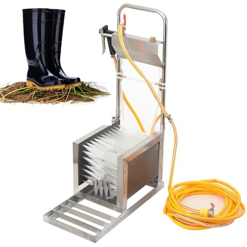 ERSINIAN Máquina automática para Limpiar Calzado: pulverizador de Agua y cepillos de Tres Caras para Eliminar Polvo, Nieve y Barro. Ideal para Uso agrícola y en la construcción.
