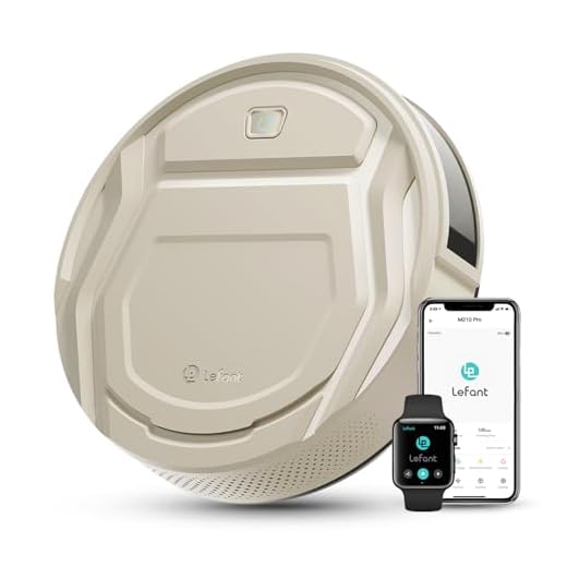 Lefant Aspirateur Robot Mince 2200Pa, Silencieux 55dB, Connecté avec WiFi/Bluetooth/Alexa/App, 120min d'Autonomie, Auto-Charge, Idéal pour Poils d'animaux Sols Durs, M210P Champagne