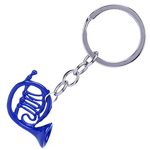 Blue French Horn Key Chain | Bag ​Jewelry Metal Charm | Romantic Pendant Decorative Gift | Musical Charm Decor | Gift Box Packaging #TOP7