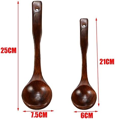 Tablespoons 1Pc Wooden Deep Ladle Scoop Multi Wooden Cooking Spoon Reusable Kitchen Soup Porridge Spoon utensil Tool Serving Spoon (Size : L)