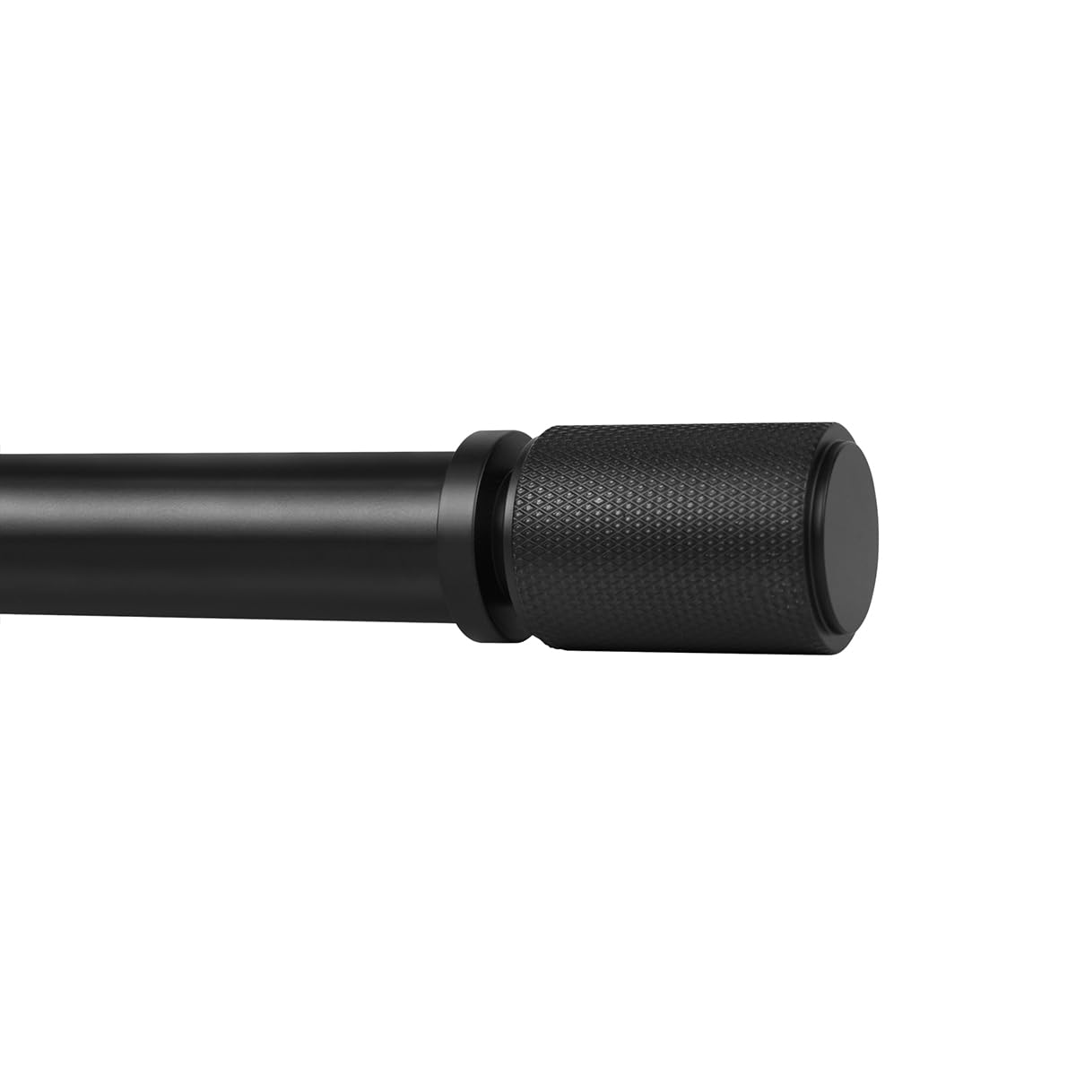 Ivilon Black Curtain Rods - Diamond Knurled Finial Design, 1 inch Diameter, Modern Window Treatment, 28 to 48 Inches.