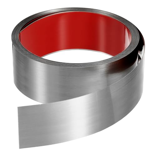 QUARKZMAN 16,4 ft x 1,97\" Wandverkleidung zum Aufkleben und Anbringen von Rahmen, selbstklebende Edelstahlleiste mit gebürstetem Finish für Wand, Decke, Schrank, Fliesenkante, Silber QUARKZMAN 16,4 ft x 1,97\" Wandverkleidung zum Aufkleben und Anbringen von Rahmen, selbstklebende Edelstahlleiste mit gebürstetem Finish für Wand, Decke, Schrank, Fliesenkante, Silber