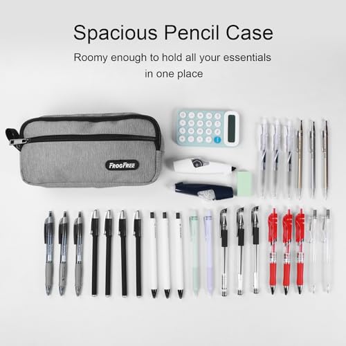 Image of Large Capacity Pencil Case - Cute Pencil Pouch for Back To School Supplies, Simple Stationery Office Organizer Pen Bag with Zipper