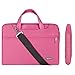 Qishare 13.3-14 Pulgadas Multifuncional portátil Hombro Bolsa maletín portátil de Ordenador portátil Caso Portador de la Ordenador portátil Messenger Caso(13.3-14 Pulgadas,Rosado)