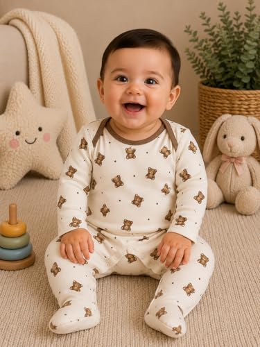 Image of EIO 100% Cotton Rompers Sleepsuits Jumpsuit Night Suits for Infants Newborn Baby Boys & Girls