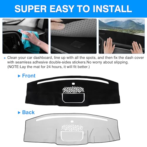 Image of Autorder Dashboard Cover Mat for 2021-2025 2026 Ford F150 F-150 Hybrid Accessories Dash Cover Upgrade Velvet Dash Mat Sunshade Glare UV Rays Protector (Only fit for 12-inch Touchscreen)