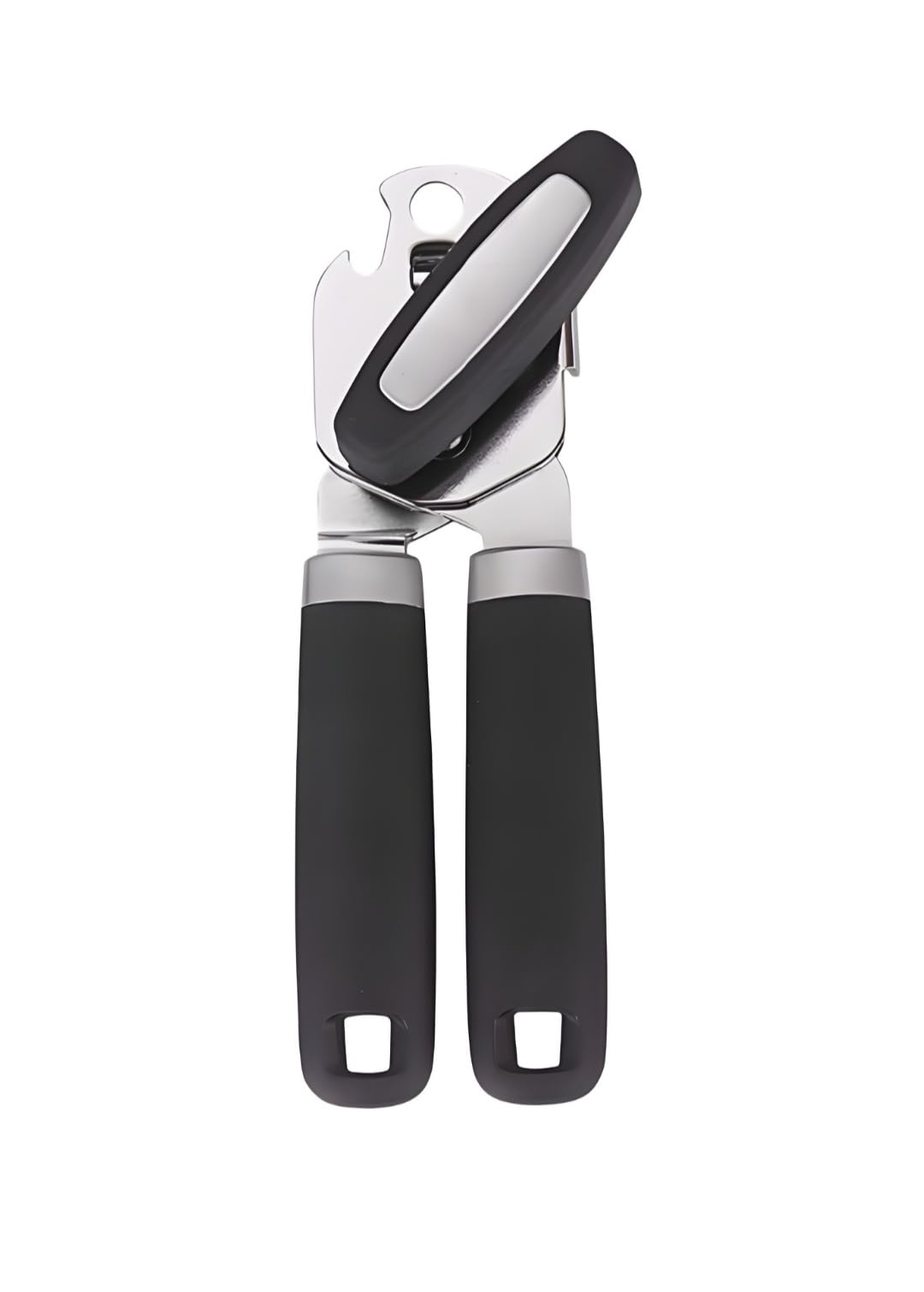 Can Opener Bottle Opener, Multi-Function, Can Opener Handheld Bottle Opener Smooth Edge Design Sharp Blade Heavy-Duty Ergonomic Grip Effort-Saving Handles Comfortable Soft Grip (Black color)