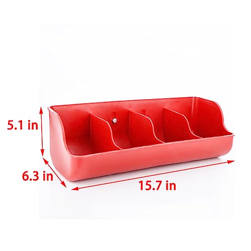 Comederos de plástico para corderos con valla de 4 compartimentos, paquete de 2 6