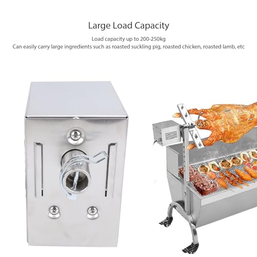 HEEPDD Hochleistungs-Grill-Rotisserie-Motor, 45-W-Edelstahl-Elektro-Bräter-Grillmotor mit 200–250 Kg Torsion, für Ganzes Lamm, Ferkel, Huhn, Outdoor-BBQ, Camping-Picknick (EU-Stecker)