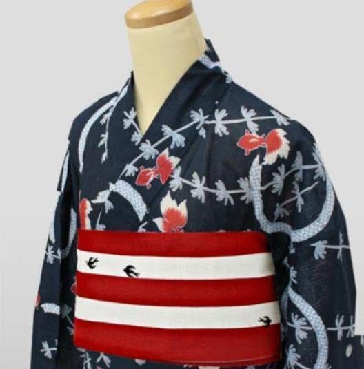 最高級綿麻 浴衣 金魚の品ある涼しゆかた着物としても着用可