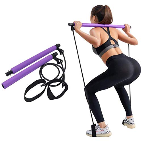 SIJIHUA Pilates Resistance Band Draagbare Pilates Bar Gym Stick Yoga Oefening Bar, Thuis Gym, Draagbare Pilates Totaal Lichaamstraining, Yoga, Fitness, Stretch, Beeldhouwwerk, Voor Bodybuilding Workout