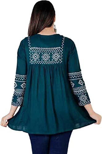 Image of Kartik Fashion Women Rayon Embroidered Regular Top