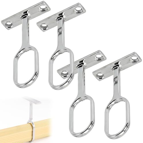Wcawnlt 4 Pièces Support Tringle Penderie Métal, Barre Dressing Pour Rideau Et Penderie, Support De Montage Mural Ou Plafond Pour Placard Maison