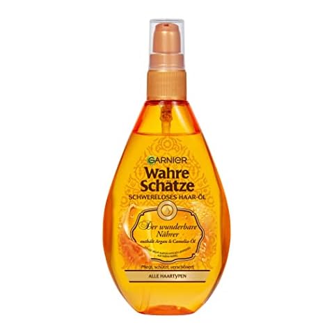 Garnier Haar-Öl für jedes Haar, Mit pflegendem Arganöl für mehr Glanz und Geschmeidigkeit, Wahre Schätze, 1 x 150 ml Cover