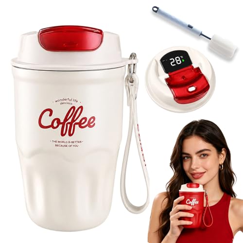 Image of Coffee Vacuum Flask, Portable Coffee Cup with Lid & Handle, Stainless Steel Water Bottle for Home, Office, and Outdoor Use, Insulated Travel Drinkware, Travel Coffee Mugs (1PC-A)