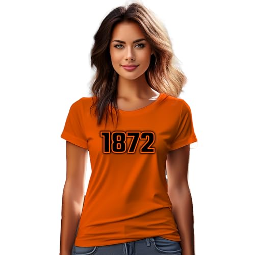 T-shirt pour femme 1872 Year orange en coton vintage