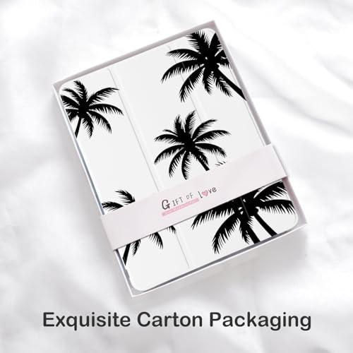 Housse iPad mini 7 A17 Pro 2024 palmier noir avec étui TPU souple blanc