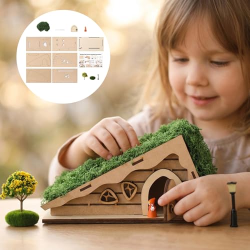 Kit de construction de maison de fée en bois pour décoration de bibliothèque