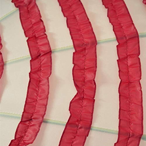 Outgeek Ladies Sunproof Umbrella Parasol Lace Flowers Pagoda-Shaped Victoria Style Long Handle (Red And White) #TOP5