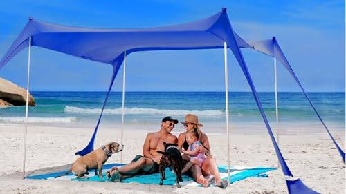 SUN NINJA Beach Tent Sun Shelter UPF50+ - Easy Pop...
