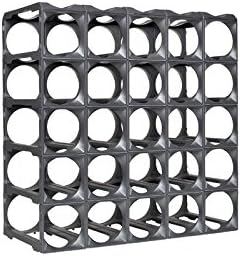 Stackable Modular Wine Rack - 50 Bottle Set (50 modules, no top Plates), Silver - Store up to 50 Wine Bottles. Great for organizing and Creating Storage Space. by Stakrax