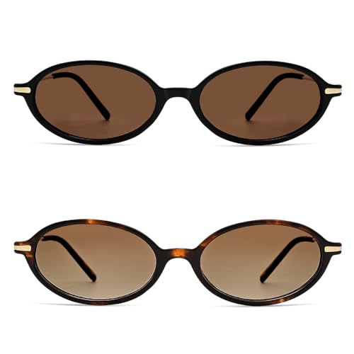 Retro Oval Sunglasses for Women Men Small Round Sunnies Y2k Trendy AR823764