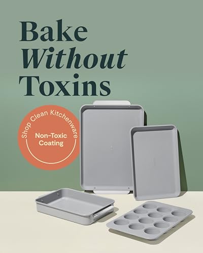 Caraway-Nonstick-Ceramic-Bakeware-Set-5-Pieces-Baking-Sheets-Assorted-Baking-Pans-Storage-Aluminized-Steel-Body-Non-Toxic-PTFE-PFOA-Free-Gray Caraway Nonstick Ceramic Bakeware Set 5 Pieces Baking Sheets Assorted Baking Pans Storage Aluminized Steel Body Non Toxic PTFE PFOA Free Gray