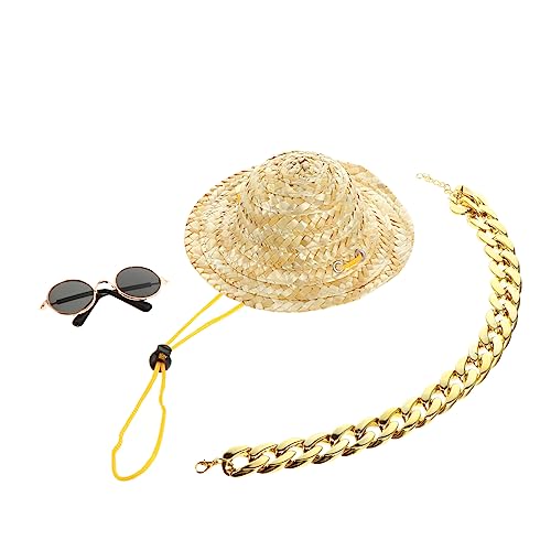 BESPORTBLE Adorable Pet -in-1 Dog with Sunglasses Necklace Pet Supply for Dogs and Puppies