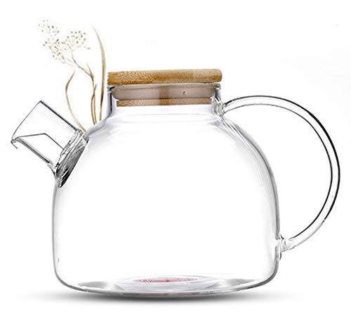 Tea &amp; Tea® Théière en verre de 0,8 l – Théière avec filtre dans le bec, théière en verre, théière en verre, théière à thé, théière en verre avec passoire, théière en verre, théière en verre, théière