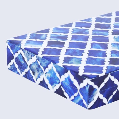 Image of Handicrafts Home Moroccan Pattern Inspired Collection, Storage Organizer Decorative Box Multipurpose Gift - Moroccan Blue 6x8x1.5 inch
