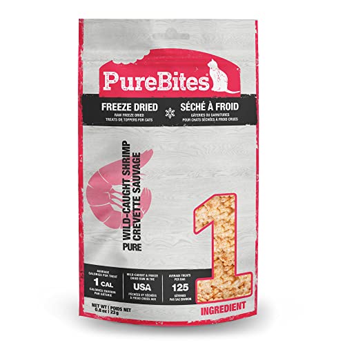 PureBites Shrimp Freeze Dried Cat Treats 1 Ingredient Made in USA 0.8oz