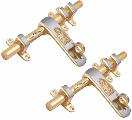 Image of SMART SHOPHAR Door Aldrop Latch Cave Ganesha Brass Aldrop - Tower Bolt Alternative - Main Door Hardware - Cabinet Bolt - - Gold Silver - Weather-Resistant - - Home Security Solid Brass Gold Silve...