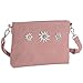 dressforfun 900651 Damen Trachten Handtasche mit Edelweiß Motiv, Schicke Trachtenhandtasche in Wildlederoptik (Rosa | Nr. 303269)