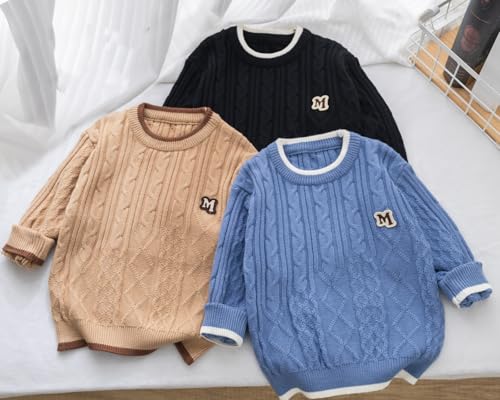 Image of Bold N Elegant Boys Winter Woolen Stylish Warm Cable Knit Raglan Sleeve Pullover Sweater for Kids