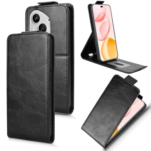 Coque Honor 400 Pro DNP-NX9 avec rabat en cuir et silicone TPU noir de protection intégrale