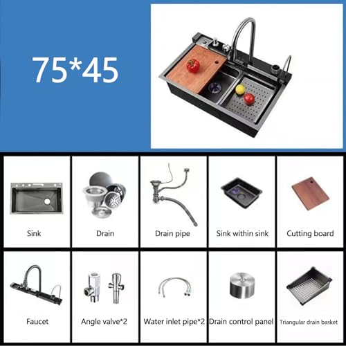 Fregadero cocina cascada con múltiples accesorios para solucionar la falta de espacio 3